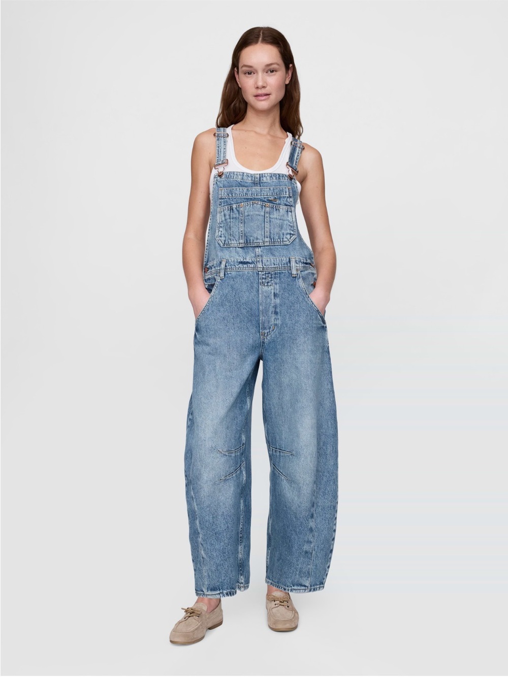 GAP UltraSoft Denim Horseshoe Overalls